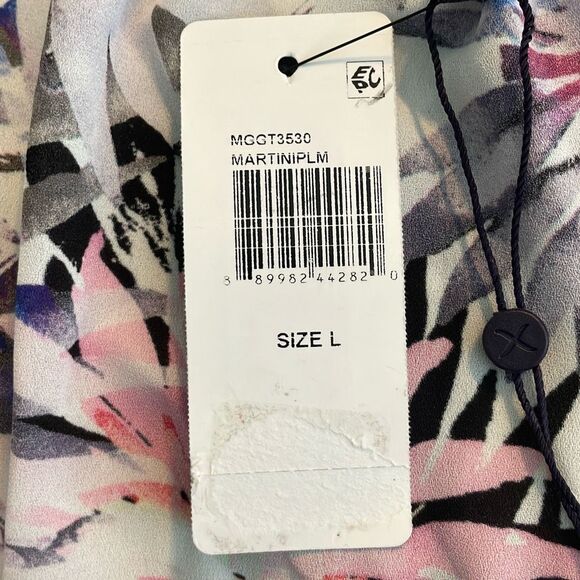 NYDJ Off The Shoulder Floral Tropical Print Blouse LOng Sleeve Pull-Over  L - Picture 4 of 9